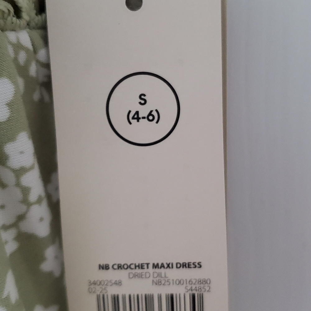 S 4-6 No Boundaries Crochet Bodice Maxi Floral Green/White Sundress New - Picture 6 of 7